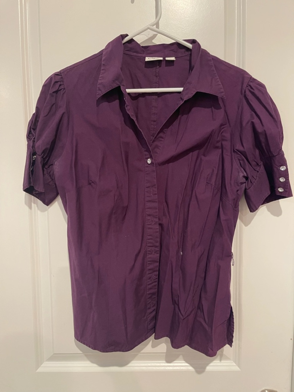 Cato Purple Short-Sleeve Button Down Shirt